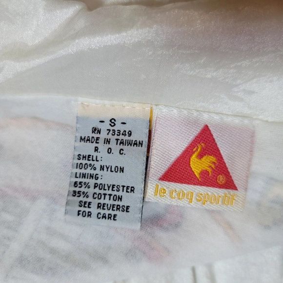 Vintage 90s Le Coq Sportif Size S Off White Zodiac Celestial Tracksuit Sun Stars - Picture 12 of 12